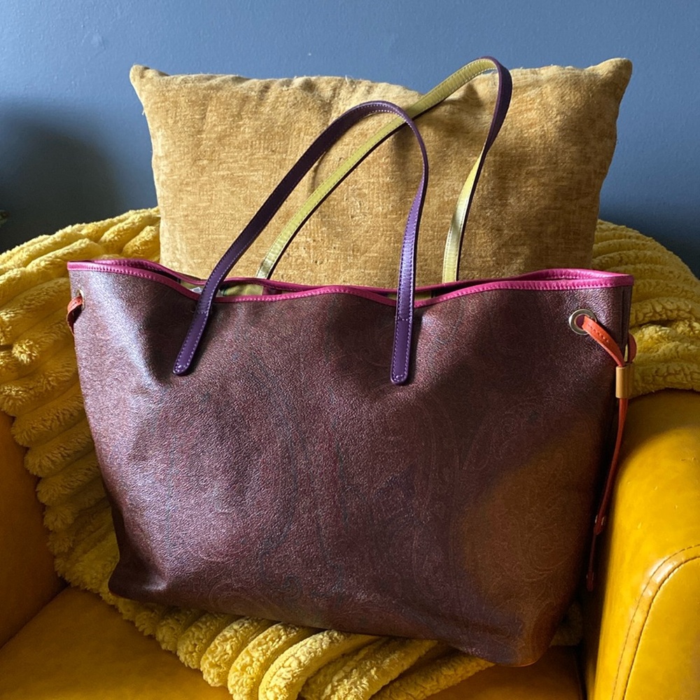 Etro color block neverfull style tote!!
